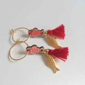 Pendientes pez mini, oriental