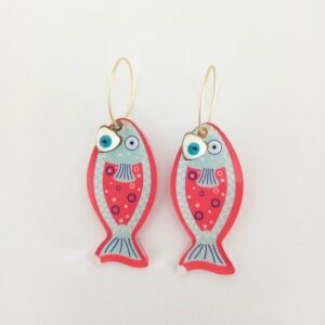 Pendientes pez retro