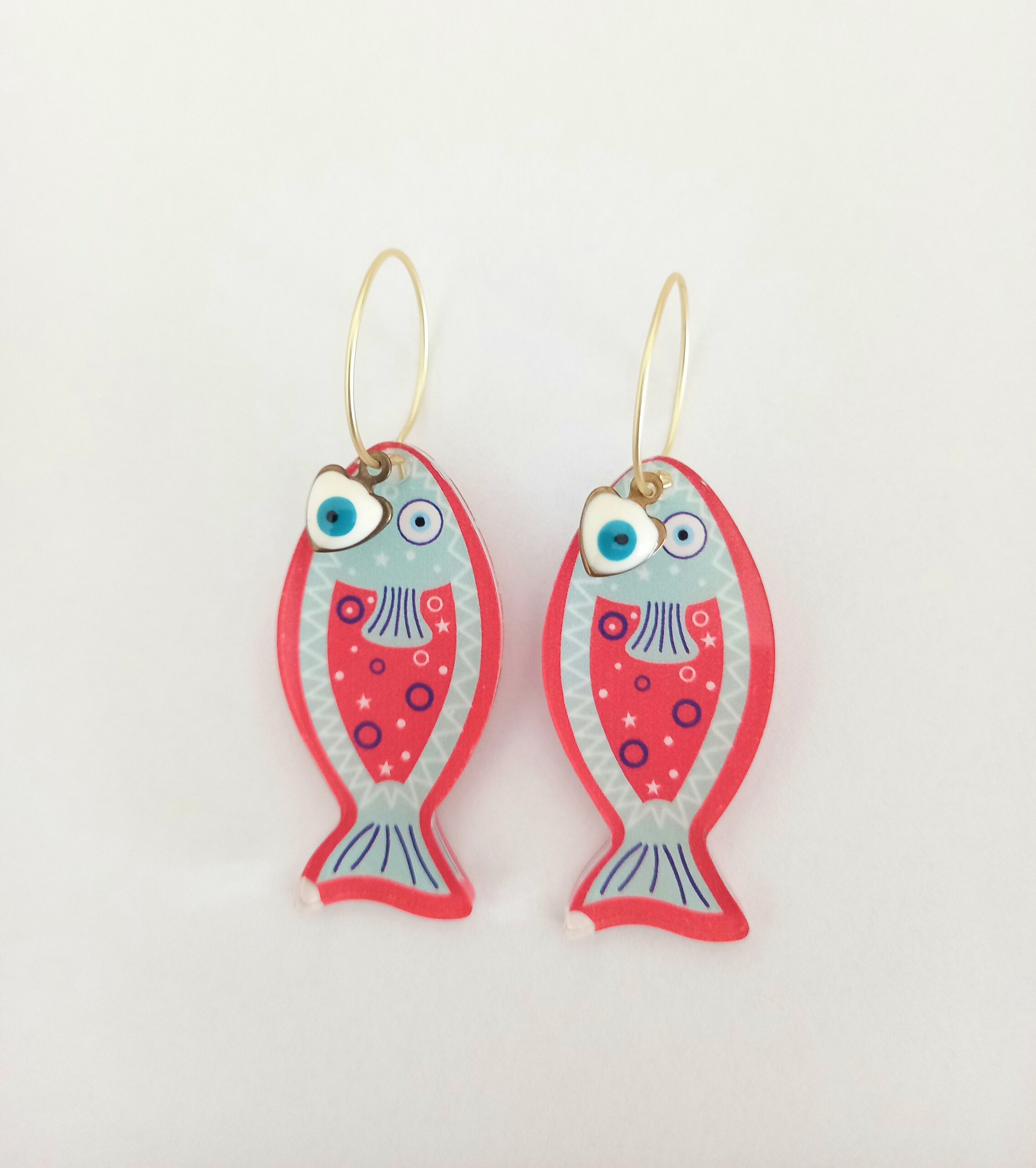Pendientes pez retro
