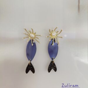 Pendientes pez Zul, azul de noche