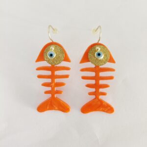 Pendientes raspa naranja nacarada.