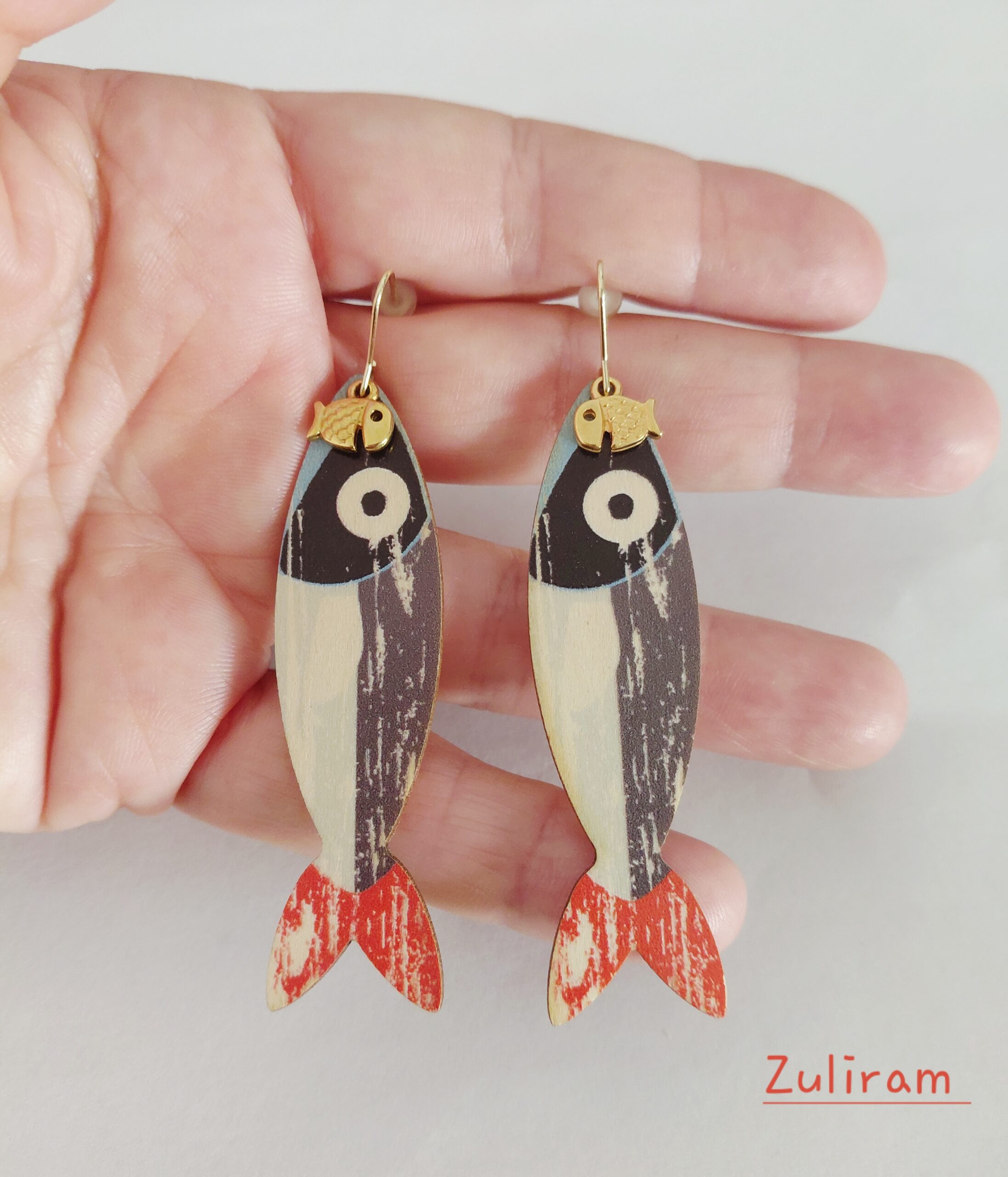 Pendientes pez sardinita. - Imagen 2