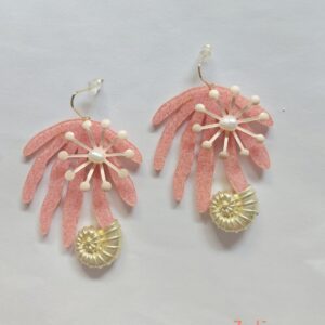 Pendientes alga rosa.
