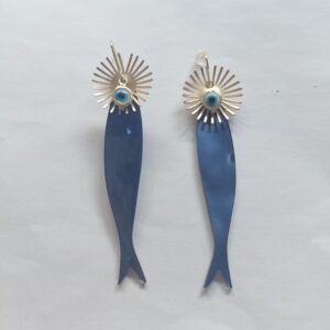 Pendientes pez azulmo.